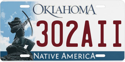 OK license plate 302AII