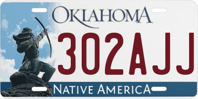 OK license plate 302AJJ