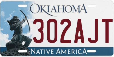 OK license plate 302AJT