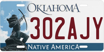 OK license plate 302AJY