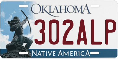 OK license plate 302ALP