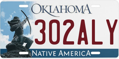 OK license plate 302ALY