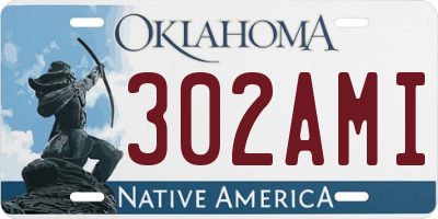 OK license plate 302AMI