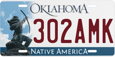 OK license plate 302AMK