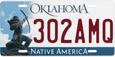 OK license plate 302AMQ