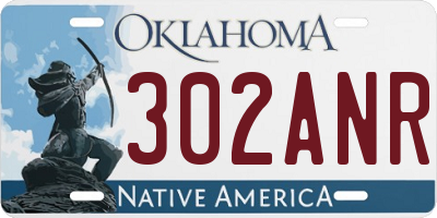 OK license plate 302ANR