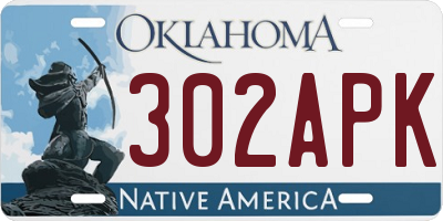 OK license plate 302APK