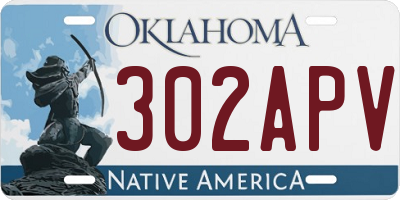 OK license plate 302APV