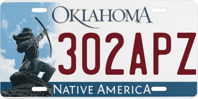 OK license plate 302APZ
