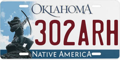 OK license plate 302ARH