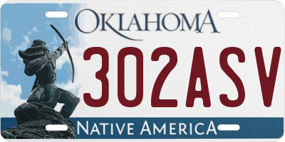 OK license plate 302ASV