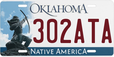 OK license plate 302ATA