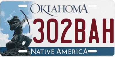 OK license plate 302BAH