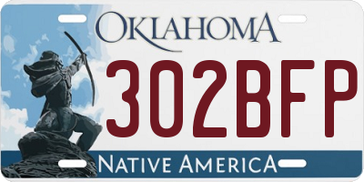 OK license plate 302BFP