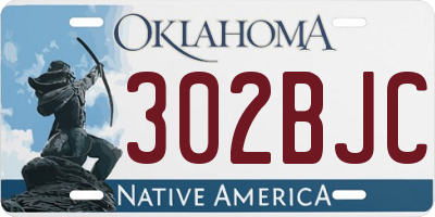 OK license plate 302BJC