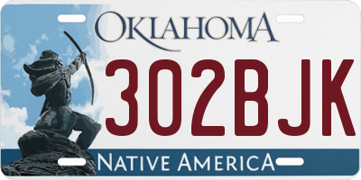 OK license plate 302BJK