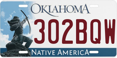 OK license plate 302BQW