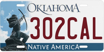 OK license plate 302CAL