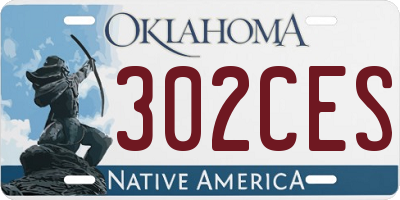 OK license plate 302CES