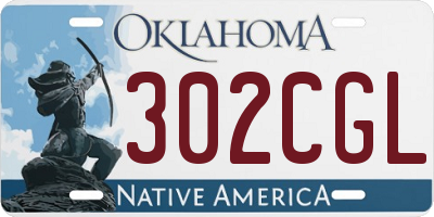 OK license plate 302CGL