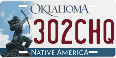 OK license plate 302CHQ
