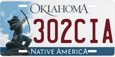 OK license plate 302CIA
