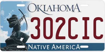 OK license plate 302CIC