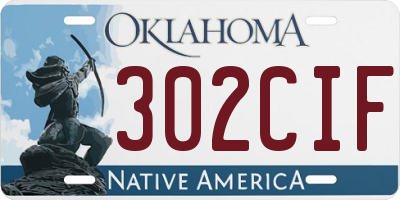 OK license plate 302CIF