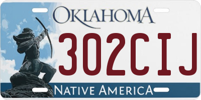 OK license plate 302CIJ