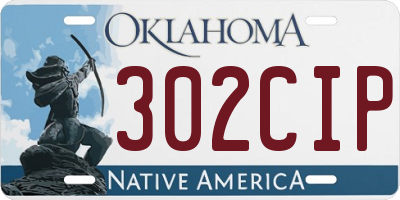 OK license plate 302CIP