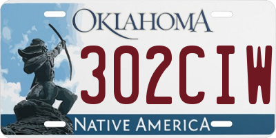 OK license plate 302CIW