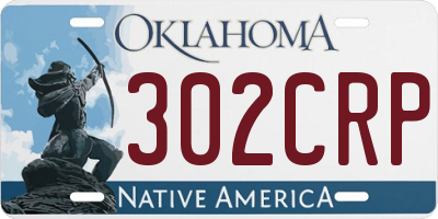 OK license plate 302CRP