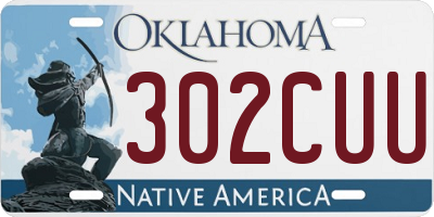 OK license plate 302CUU