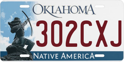 OK license plate 302CXJ