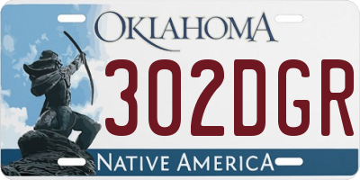 OK license plate 302DGR