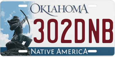 OK license plate 302DNB
