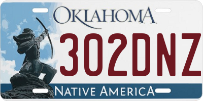 OK license plate 302DNZ