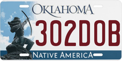 OK license plate 302DOB