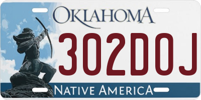 OK license plate 302DOJ