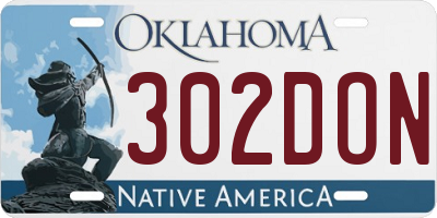 OK license plate 302DON
