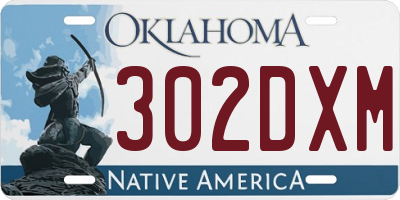 OK license plate 302DXM