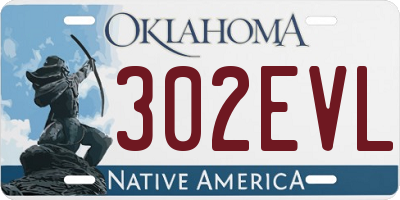 OK license plate 302EVL