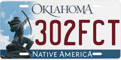 OK license plate 302FCT