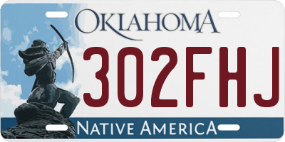 OK license plate 302FHJ