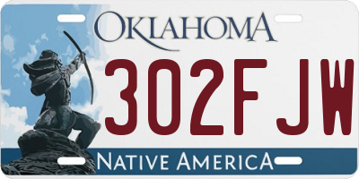 OK license plate 302FJW