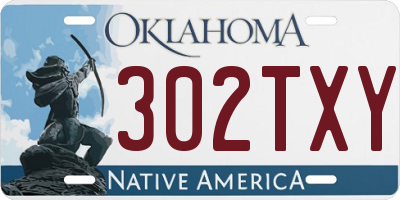 OK license plate 302TXY