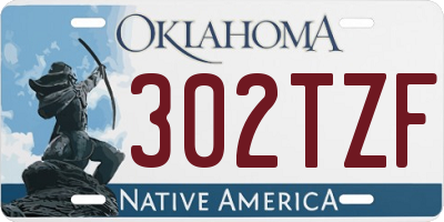 OK license plate 302TZF
