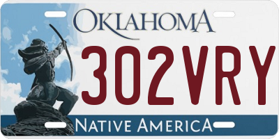 OK license plate 302VRY
