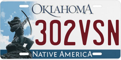 OK license plate 302VSN
