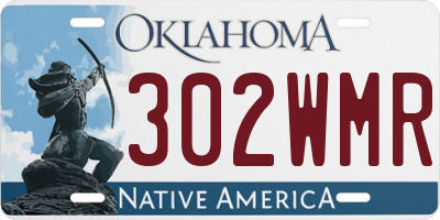 OK license plate 302WMR